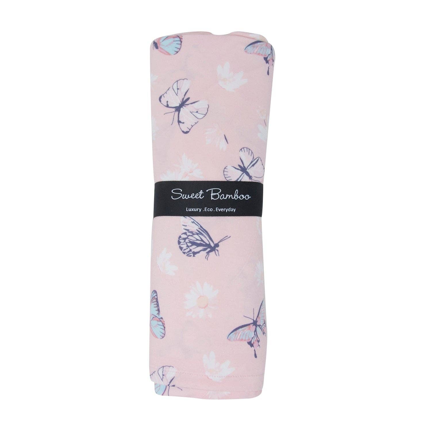 Sweet Bamboo Swaddle - Butterfly Daisy Pink