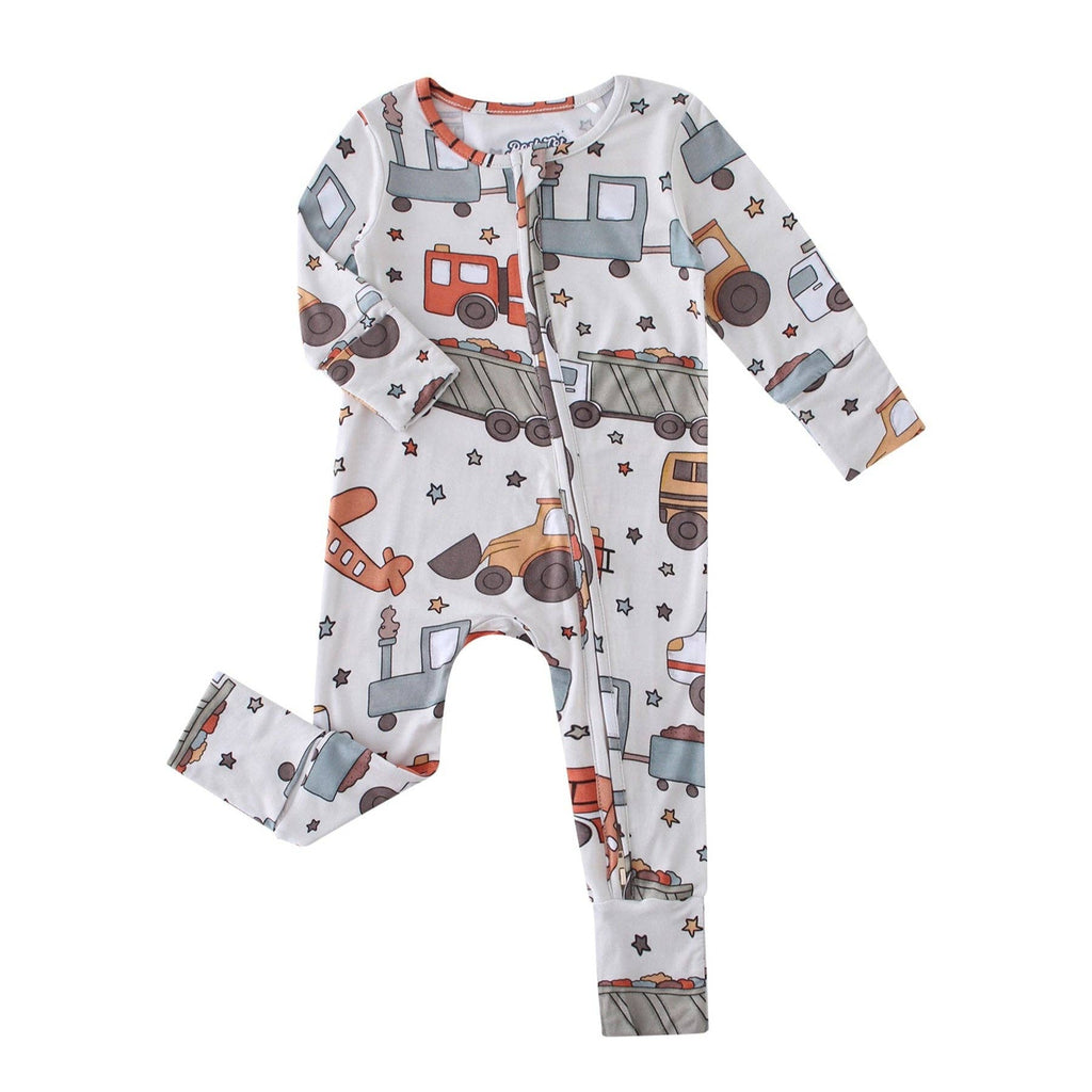 PoshTOT Vehicles Bamboo Baby Convertible Zippy Romper