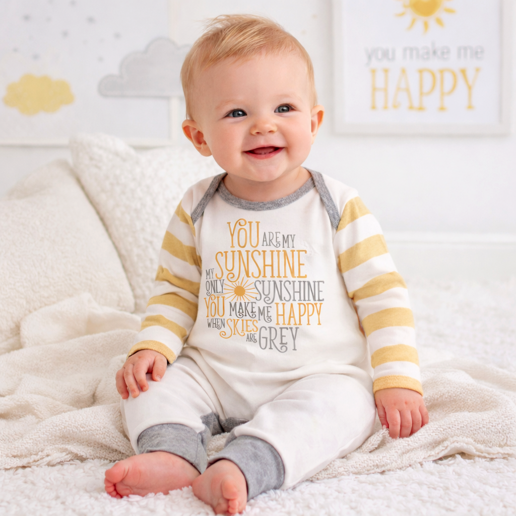 Baby's "You Are My Sunshine" Cotton Romper