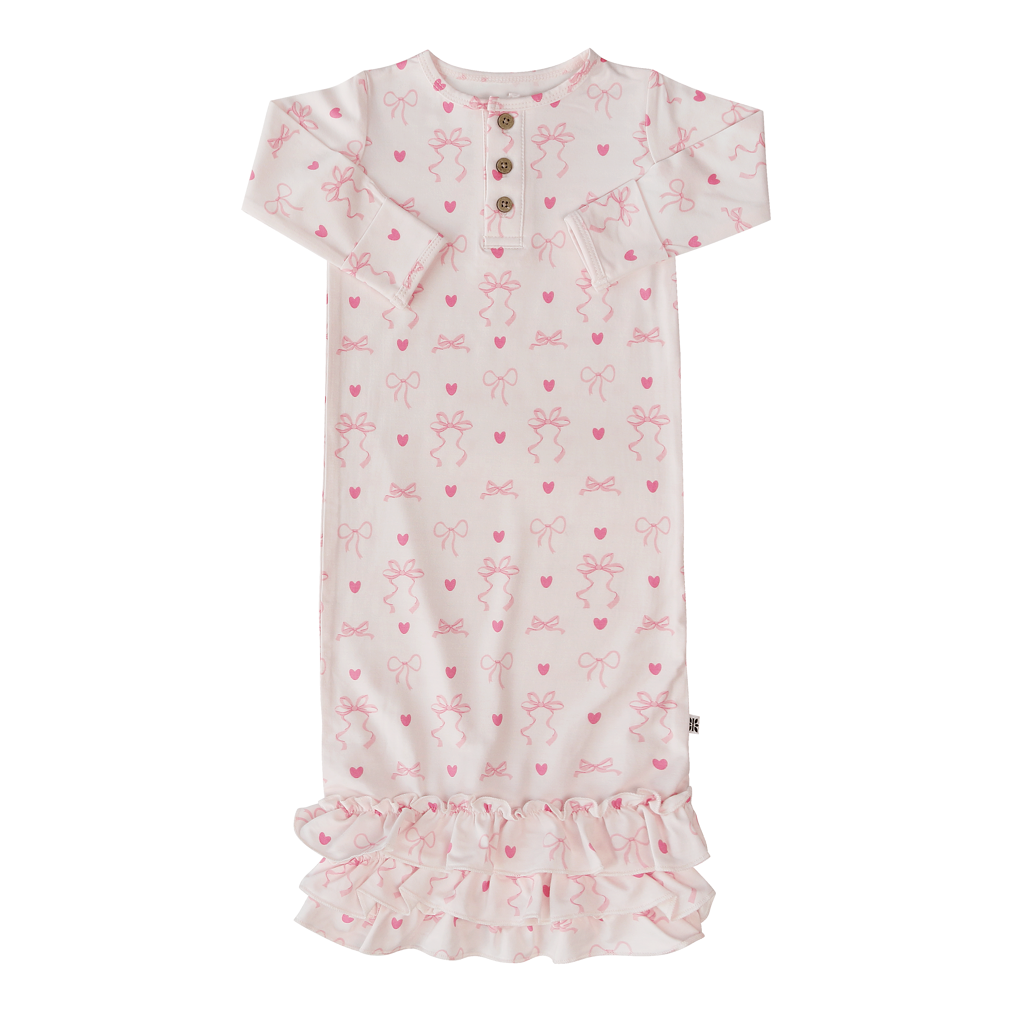 Sweet Bamboo Ruffle Receiving Gown - Precious Little Lady