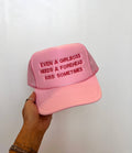 Girlboss Needs A Forehead Kiss Trucker Hat: Embroidery