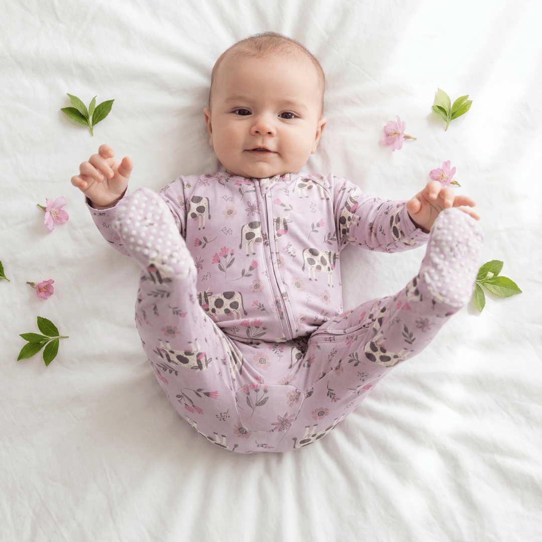 Sweet Bamboo Cow-Girl Zipper Footie