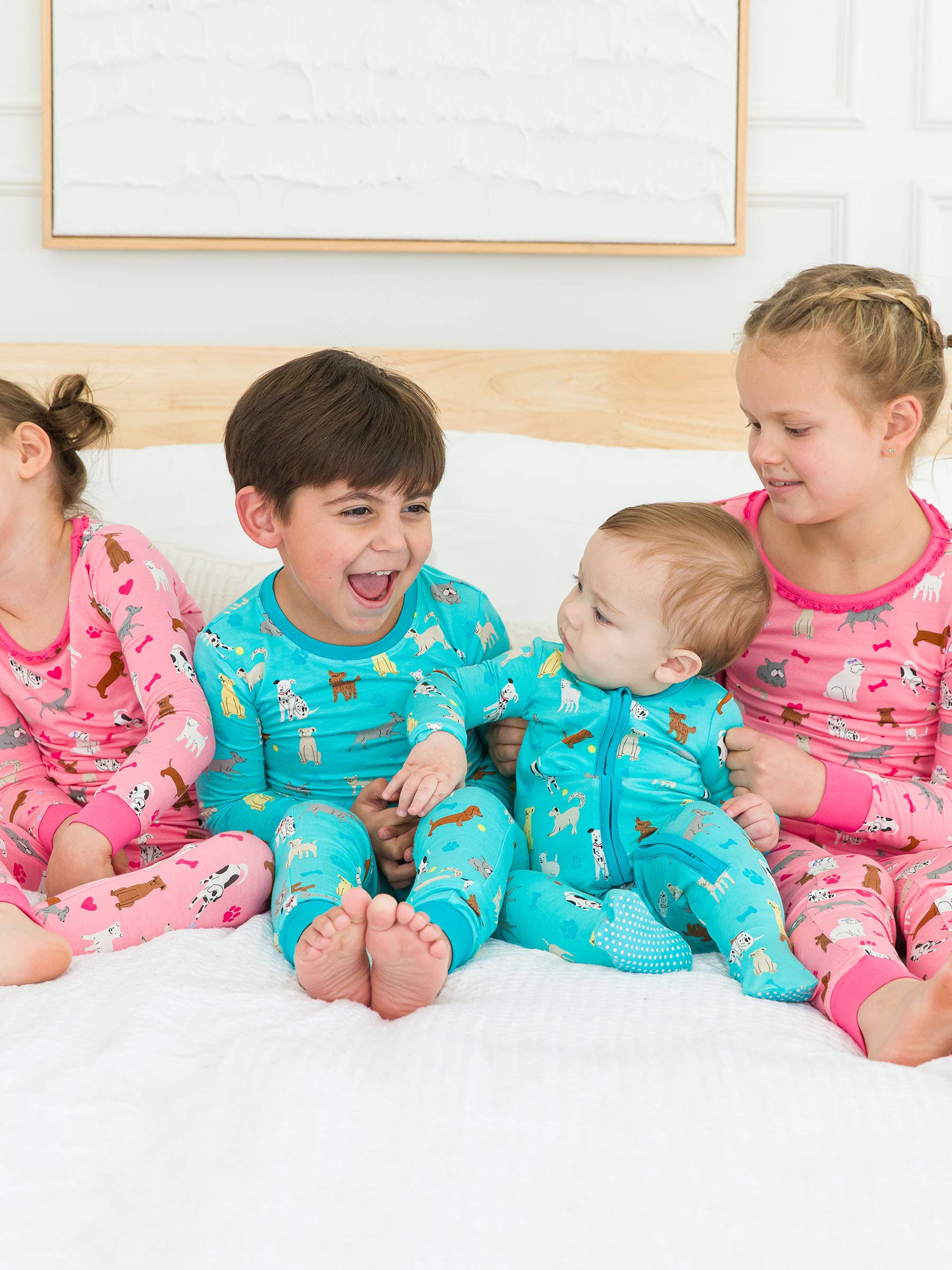 SoftSnooze™ Boys Bamboo Viscose Puppy Playtime Long Sleeve Pajama Set
