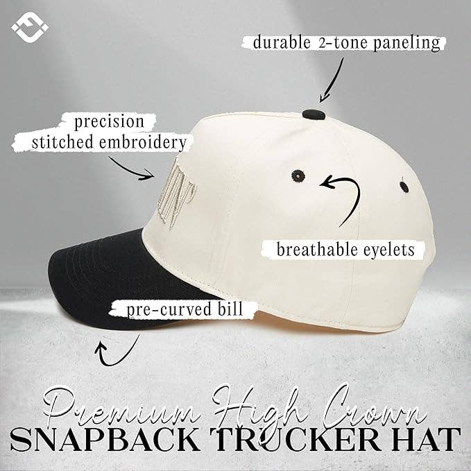 Two Tone Cap -  Mommin' - Black/Beige