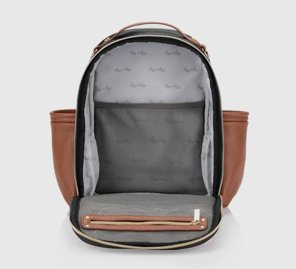 Coffee & Cream Itzy Mini Plus 
Diaper Bag Backpack