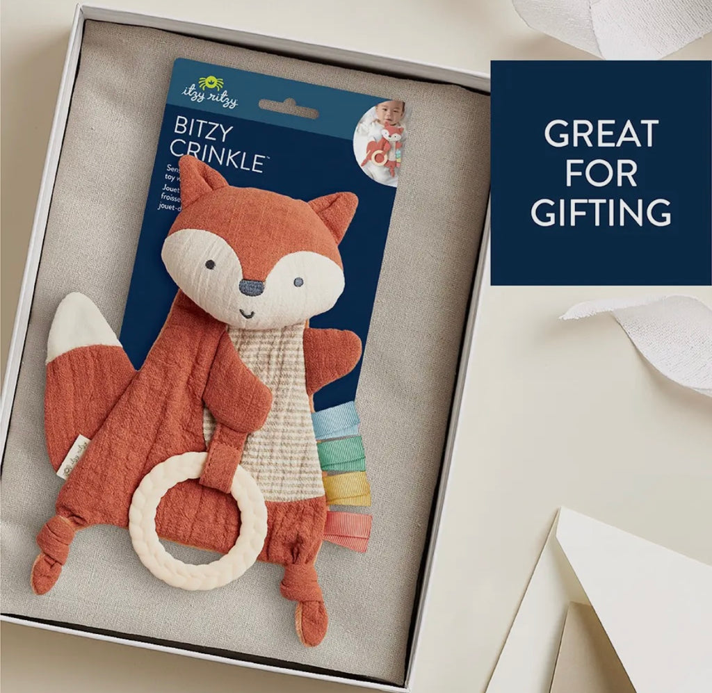 *New* Itzy Ritzy Fox Bitzy Crinkle Sensory
Toy with Teether