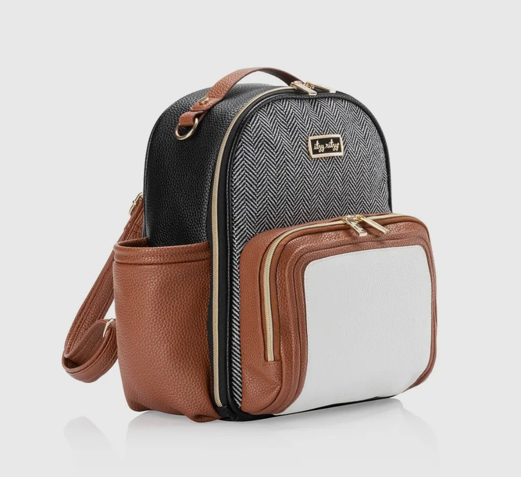 Coffee & Cream Itzy Mini Plus 
Diaper Bag Backpack