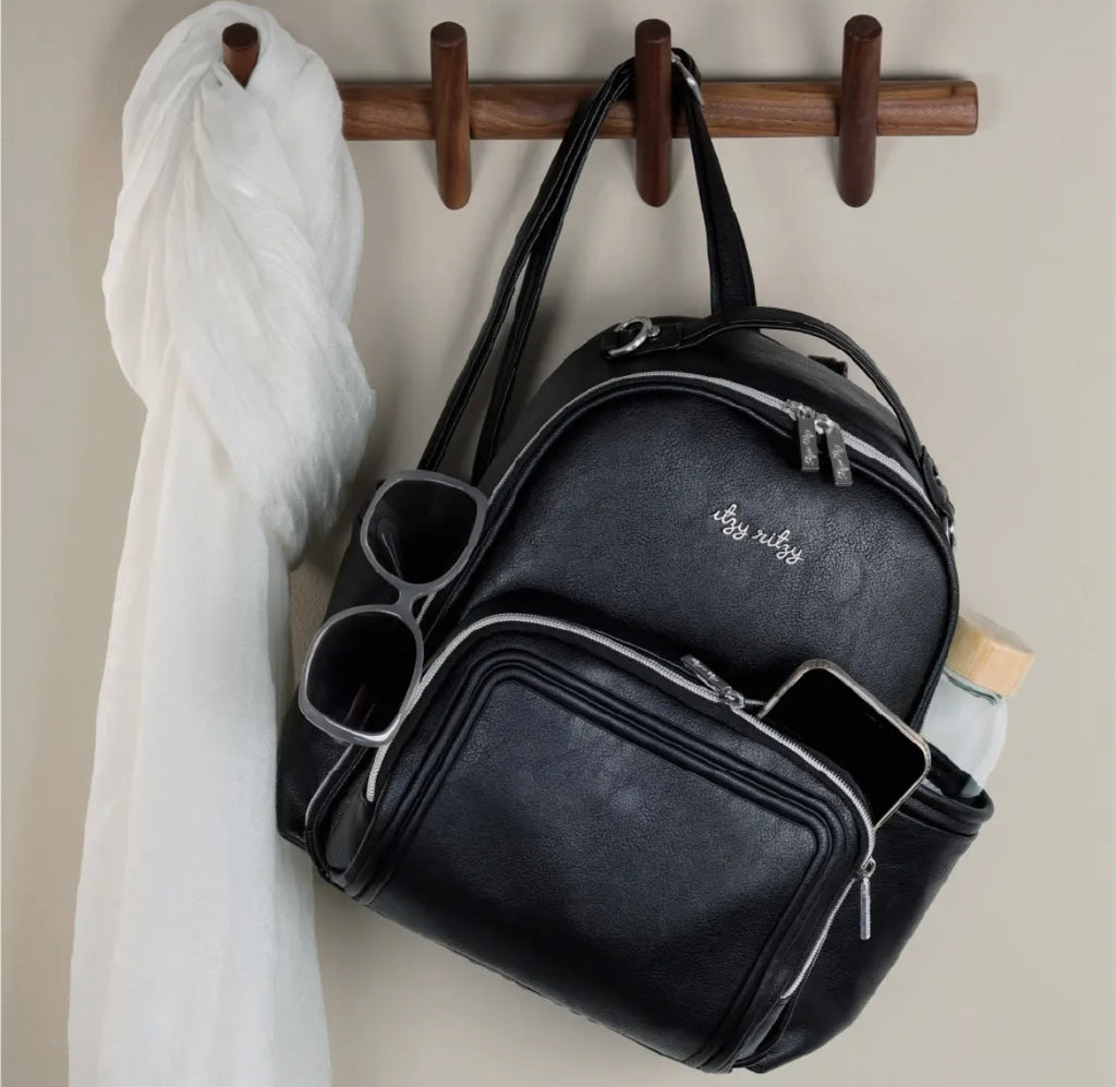 New Itzy Ritzy Noir Itzy Mini Plus Diaper Bag Backpack