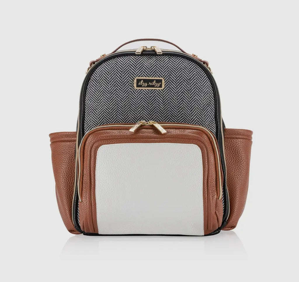 Coffee & Cream Itzy Mini Plus 
Diaper Bag Backpack