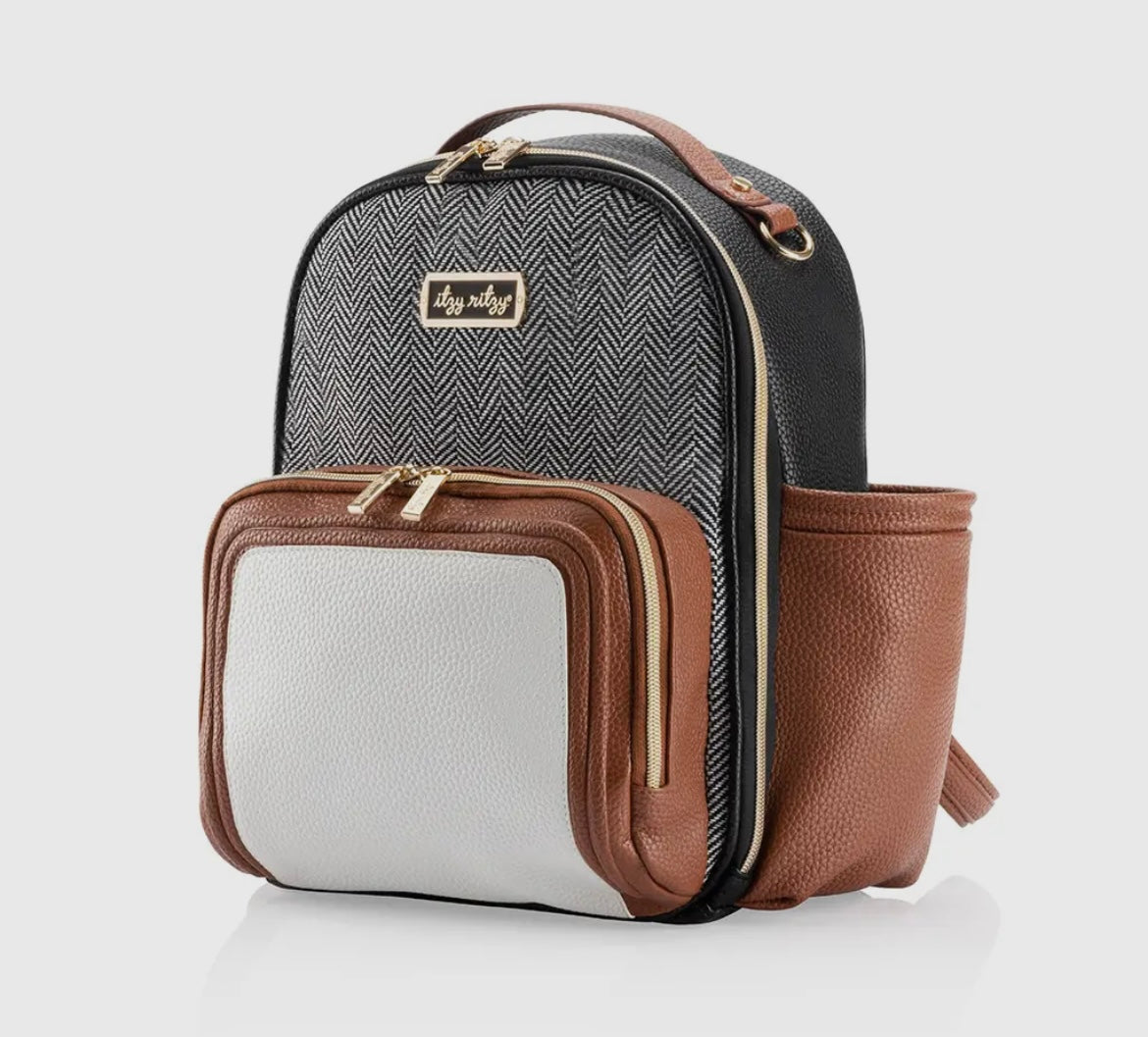 Coffee & Cream Itzy Mini Plus 
Diaper Bag Backpack