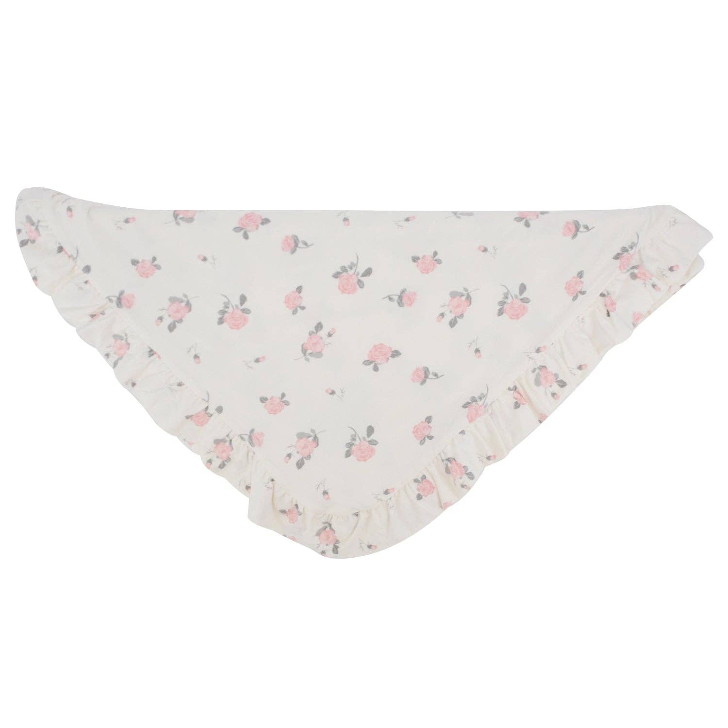 Sweet Bamboo Ruffle Blanket - Roses White