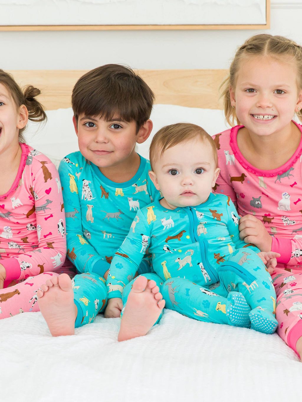 SoftSnooze™ Baby Boys Bamboo Viscose Puppy Playtime Footed One Piece Pajama