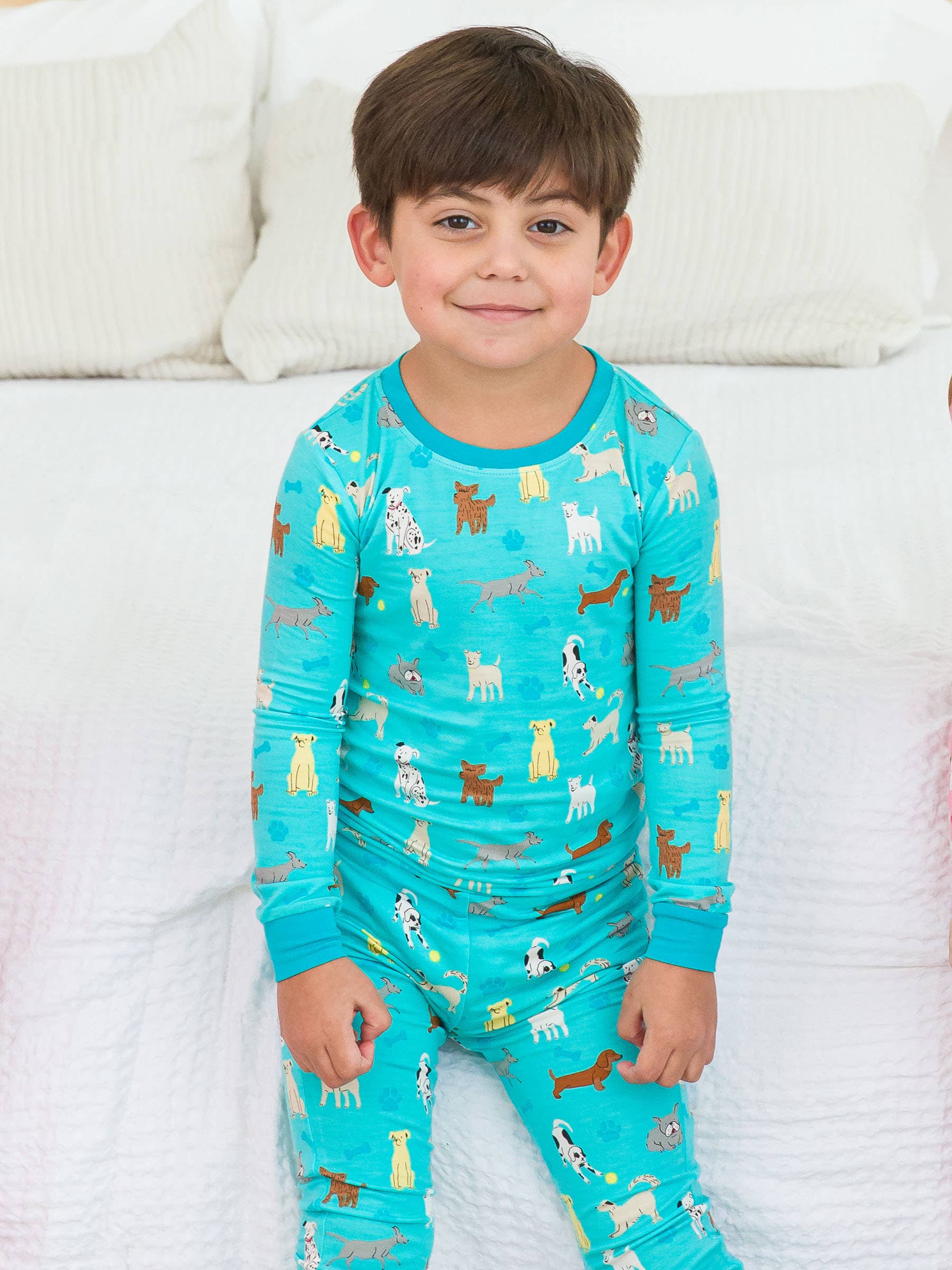 SoftSnooze™ Boys Bamboo Viscose Puppy Playtime Long Sleeve Pajama Set