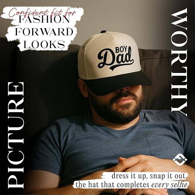 Two Tone Cap - Boy Dad - Black/Beige