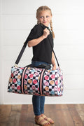Kids Smiley Face Checkered Weekender Dance Travel Bag