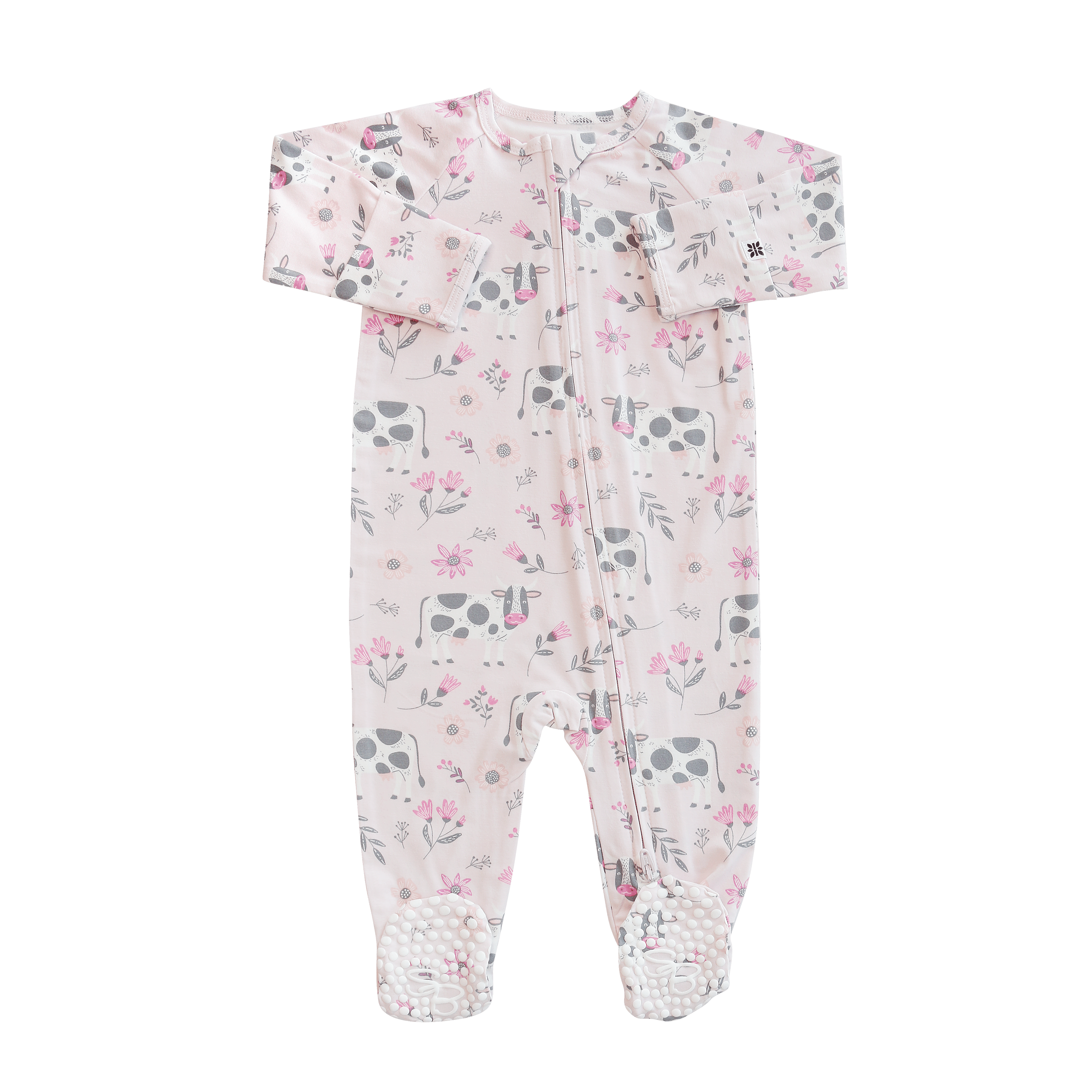 Sweet Bamboo Cow-Girl Zipper Footie