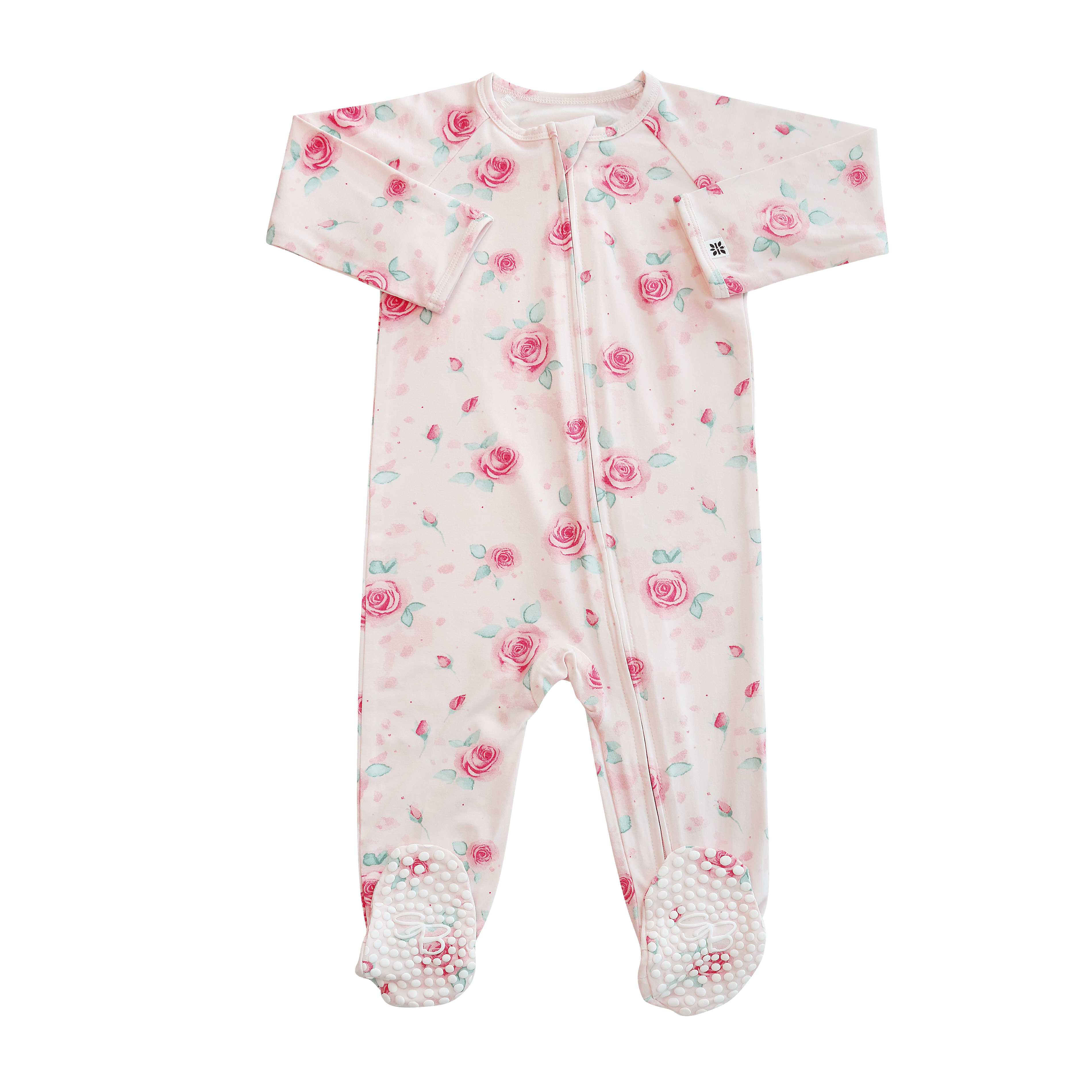 Sweet Bamboo Sweet Little Rose Zipper Footie