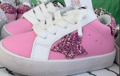 Pink With Dark Pink Star White Laces